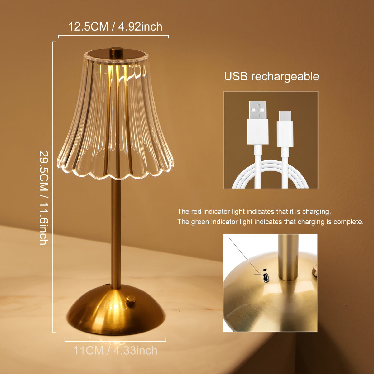Uma Nova Candeeiro de Mesa USB Recarregável com Sensor Tátil da China, Projetado para Quartos, Apresentando Iluminação Ambiente. Esta Luz Noturna LED Criativa Vem num Conjunto de Dois, Perfeito para Uso Interior