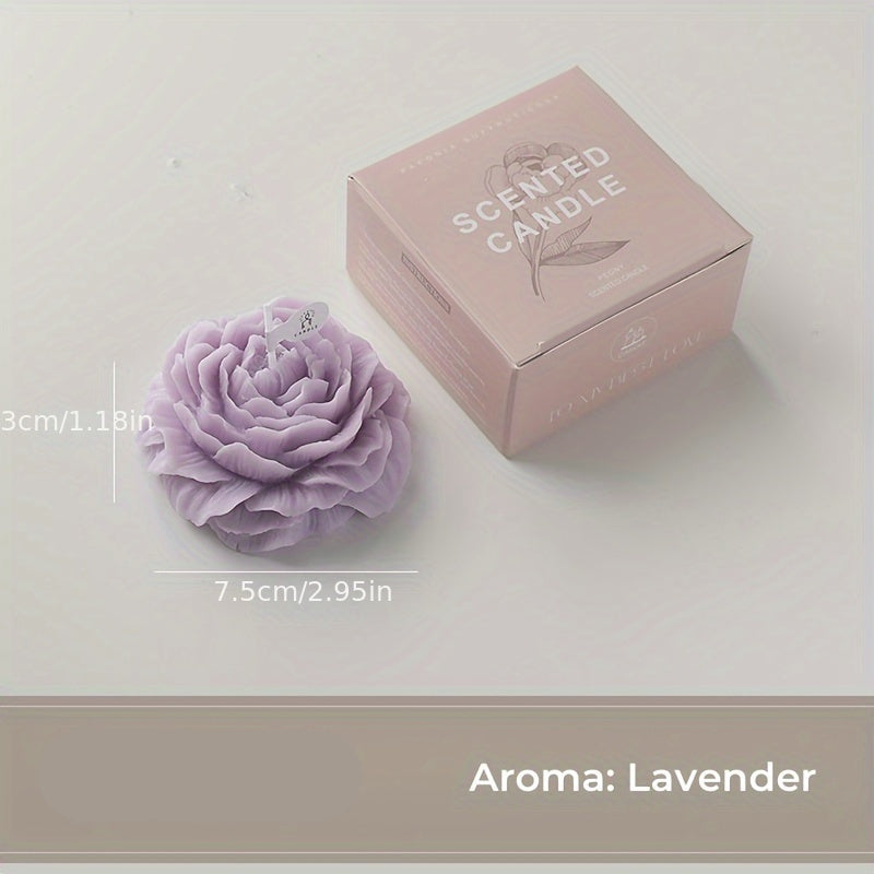 1 Vela Aromática de Flor de Peônia para Decoração Interna - Presente Perfeito para Festas, Casamentos, Aniversários e Datas Especiais (Disponível em Amarelo Limão) - Ideal para Inverno, Ano Novo, Natal e Halloween