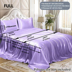 3/4 Peças de Lençol de Cetim - Cobertor de Cama Macio e Respirável, Luxuoso, Adequado para Quarto, Ajustável a Camas, Opções de Cores Múltiplas (Lençol, Cobertor Ajustável e Fronhas)