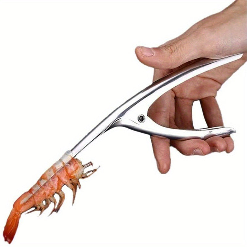 Uma Nova Ferramenta de Descascamento de Camarão em Aço Inoxidável, um Dispositivo Profissional para Limpar Camarões e Remover Intestinos, um Limpador de Casca de Marisco de Alta Qualidade, Pinças de Cozinha Criativas, Adequadas para Lagostas e Caranguejos, um Removedor de Intestinos de Lagosta