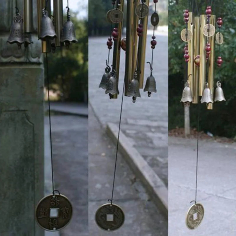 Sino dos Ventos Grande em Madeira e Metal