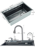 Pia de Cozinha em Aço Inoxidável com Display Digital e Torneira Cascata