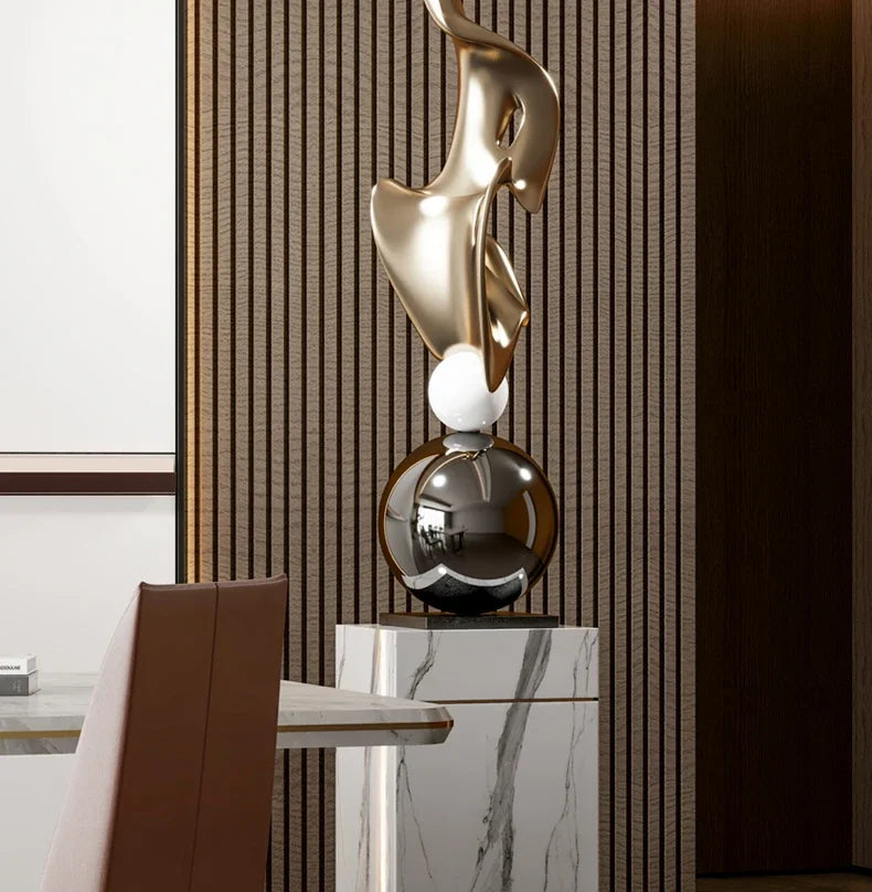 Escultura Geométrica de Luxo para Decoração Moderna