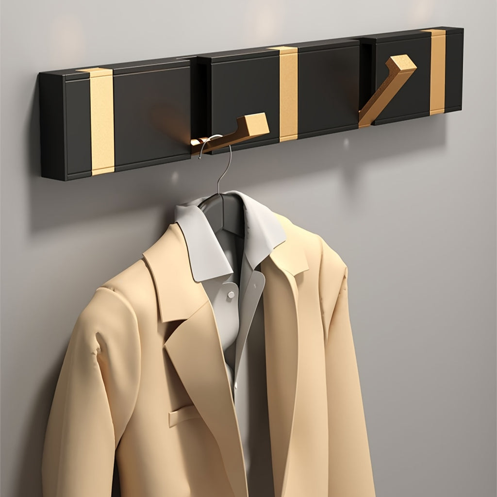 1 stylish door shelf, aluminum door back coat rack, no drilling, fashion style, clothing storage box, entrance door hanger, wall hanging cloth hooks, Mother's Day gift, for storing coats, hats, bags, clothes, towels, no drilling, kitchen decor, Utility Hooks