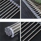 1pc Escorredor de Louça Deluxe em Aço Inoxidável | Economizador de Espaço, Multifuncional, Design para Colocar Sobre a Pia, Portátil, Enrolável, Anti-Ferrugem, Fácil de Limpar, Organizador de Pia de Cozinha - Perfeito para Cozinhas Pequenas