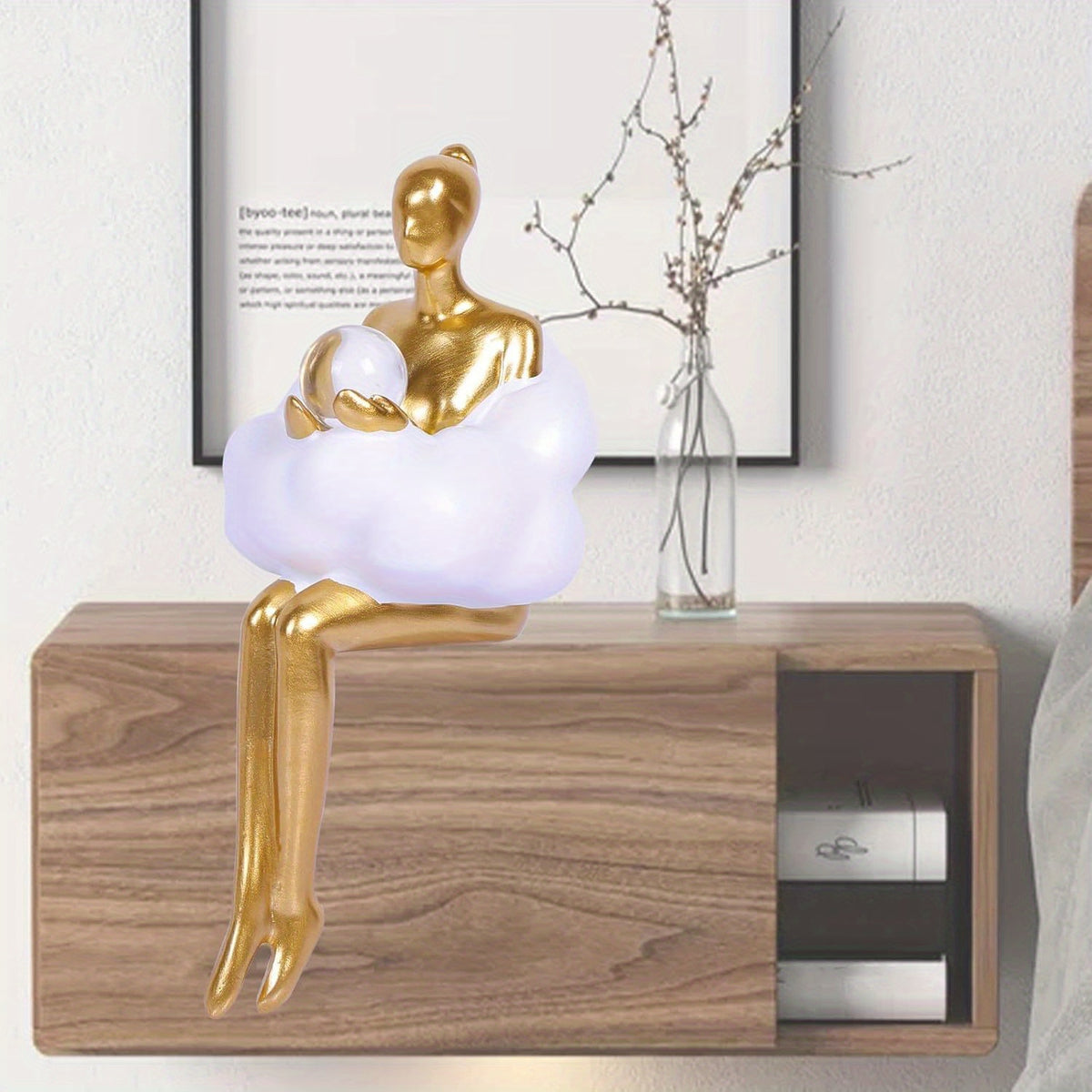 Estatueta de Resina Dourada e Branca do Pensador - Escultura Elegante Abstrata da Mulher Lendo com Perdas em Ouro, Decoração Minimalista Temática Livros para Casa, Gabinete ou Estante – Peças Duráveis Embrulhadas como Presente (Douro/Branco) Para Aniversário Formatura Mudança De CASA Acento Moderno. Artesanato Abstractivo Sala Prateleirar Escritório. Enfeite Stylish Dorado Exposição Todo-Anual Ornamento Manufaturadamente Feito Por Amantes Do Libre