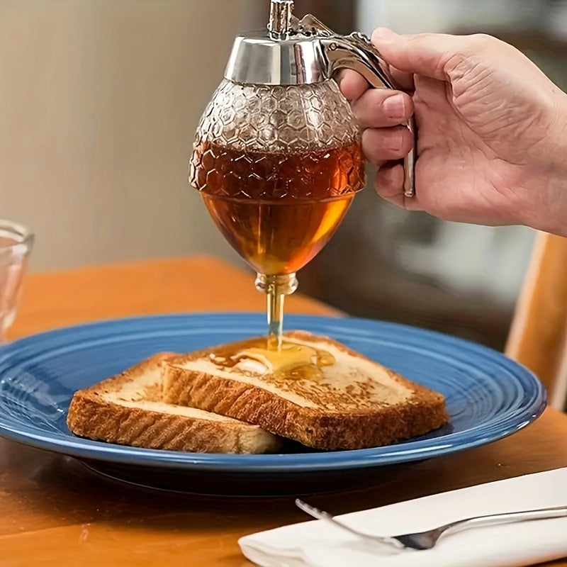 Honey Dispenser with a Stand - Suitable for Syrups, Sauces, And Condiments, - a Versatile Kitchen Tool for Olive Oil, Chocolate, And Sweetened Condensed Milk