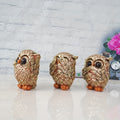 3pcs Creative Owl Statue Set Representing The 'See No Evil, Hear No Evil, Speak No Evil' Concept, Featuring Quirky Big-Eyed Owl Figurines, Suitable for Display in a Wine Cabinet, Living Room, Office Desk, Or Home Decor