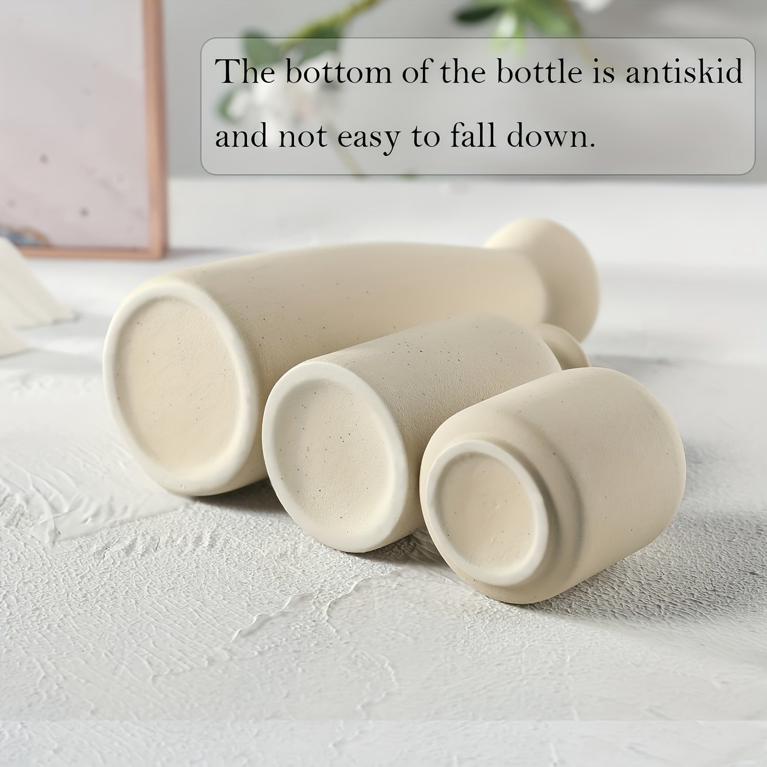 Conjunto de 3 Vasos de Cerâmica Bohemian - Acabamento Fosco, Desenhos Geométricos e Florais para Decoração Elegante de Casa | Ideal para Sala de Estar, Entrada, Estante de Livros, Armário de Vinho, Expositor de TV, Vasos de Decoração para Casa