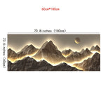 Imagem 2D Plana, Ilustração 2D, Estilo Minimalista, Arte Abstrata Moderna, Vista Montanha, Luzes Neon, Paisagem Natural, Poster Nórdico, Decoração de Casa, Sem Moldura!