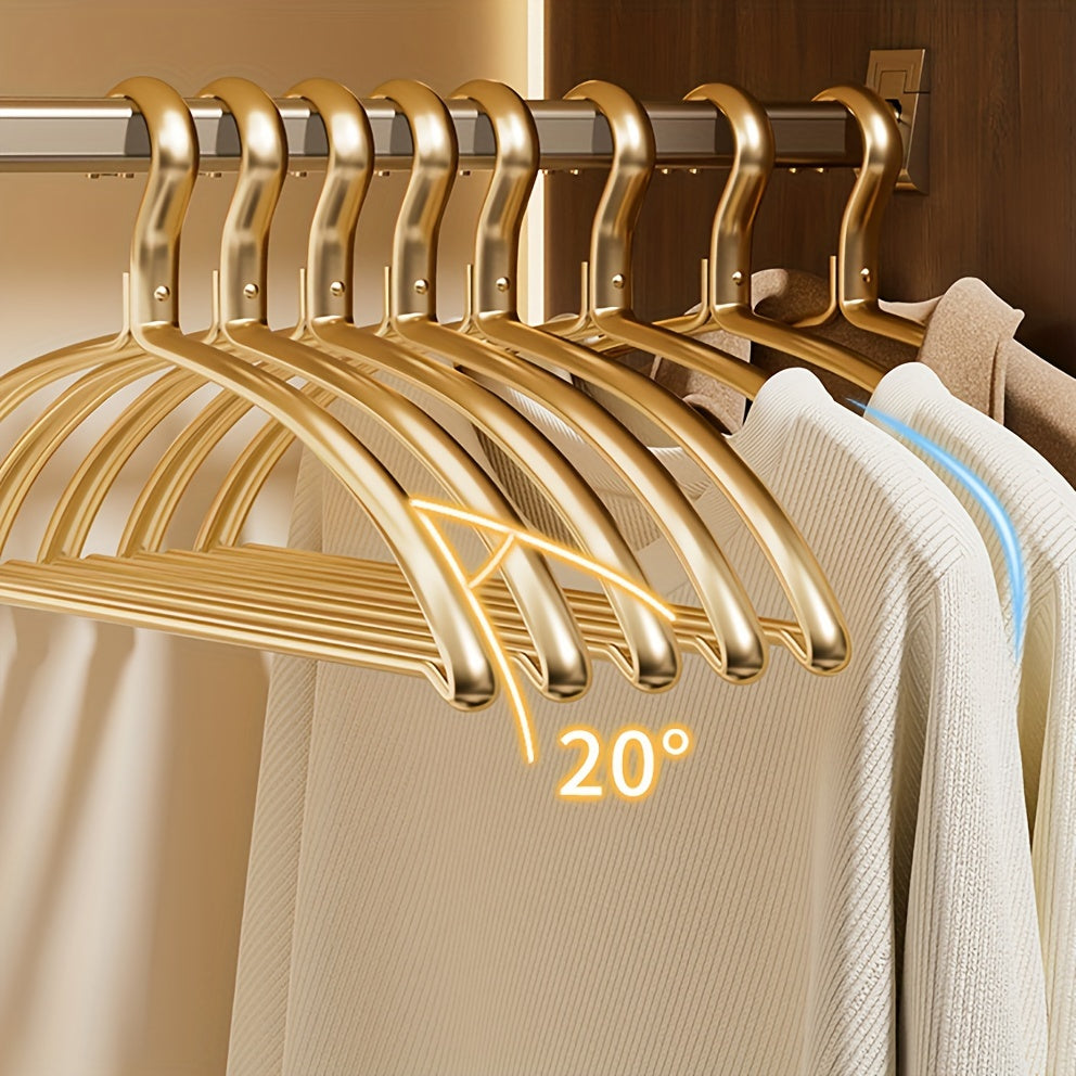 5/10pcs of Durable Matte Golden Hangers - Sleek, Lightweight, And Sturdy Metal Frames, Perfect for Aesthetic Indoor Decor, Home Decoration, Dorms, Schools, Bedrooms, And Bathrooms
