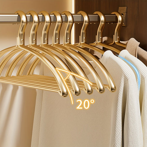 5/10pcs of Durable Matte Golden Hangers - Sleek, Lightweight, And Sturdy Metal Frames, Perfect for Aesthetic Indoor Decor, Home Decoration, Dorms, Schools, Bedrooms, And Bathrooms