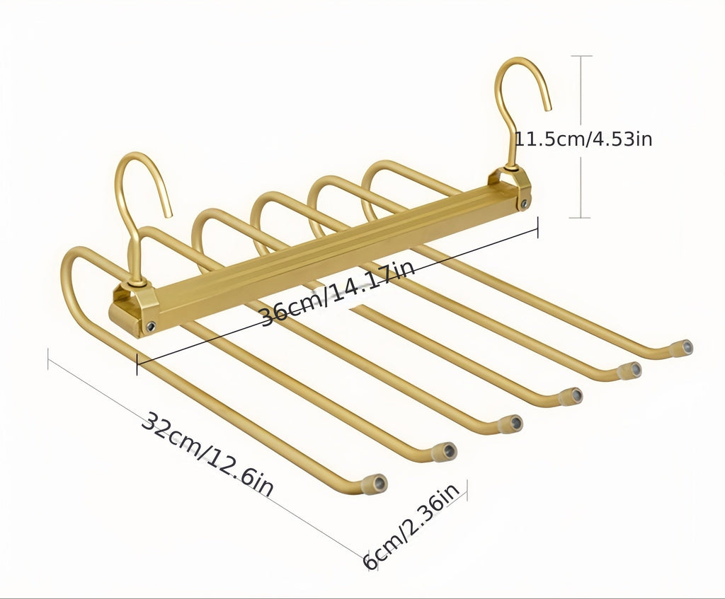 6-Layer Metal Paint Pant Hangers, Multifunctional, Space-Saving, Versatile for Closet Organization, Suitable for Pants, Jeans, Scarves, Wardrobes, And Bedroom Storage