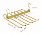 6-Layer Metal Paint Pant Hangers, Multifunctional, Space-Saving, Versatile for Closet Organization, Suitable for Pants, Jeans, Scarves, Wardrobes, And Bedroom Storage