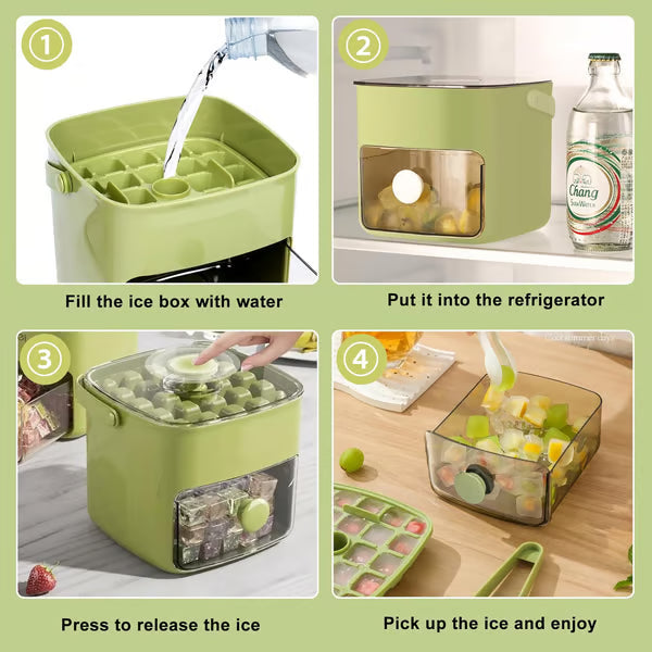 Portable Household Layer Ice Cube with Storage Bin ＆ Lid