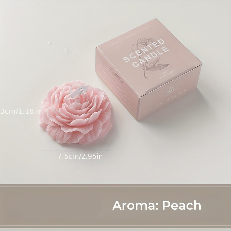 1 Vela Aromática de Flor de Peônia para Decoração Interna - Presente Perfeito para Festas, Casamentos, Aniversários e Datas Especiais (Disponível em Amarelo Limão) - Ideal para Inverno, Ano Novo, Natal e Halloween