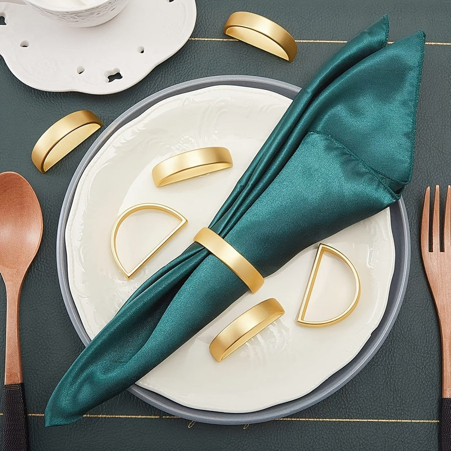 6 unidades de Argolas de Guardanapos Minimalistas com Letras D Banhadas a Ouro, Decoração de Mesa Elegante para Festas e Convívios, Adequadas para Refeições e Eventos de Negócios, Melhorando o Ambiente de Jantar, Perfeitas para Refeições Familiares