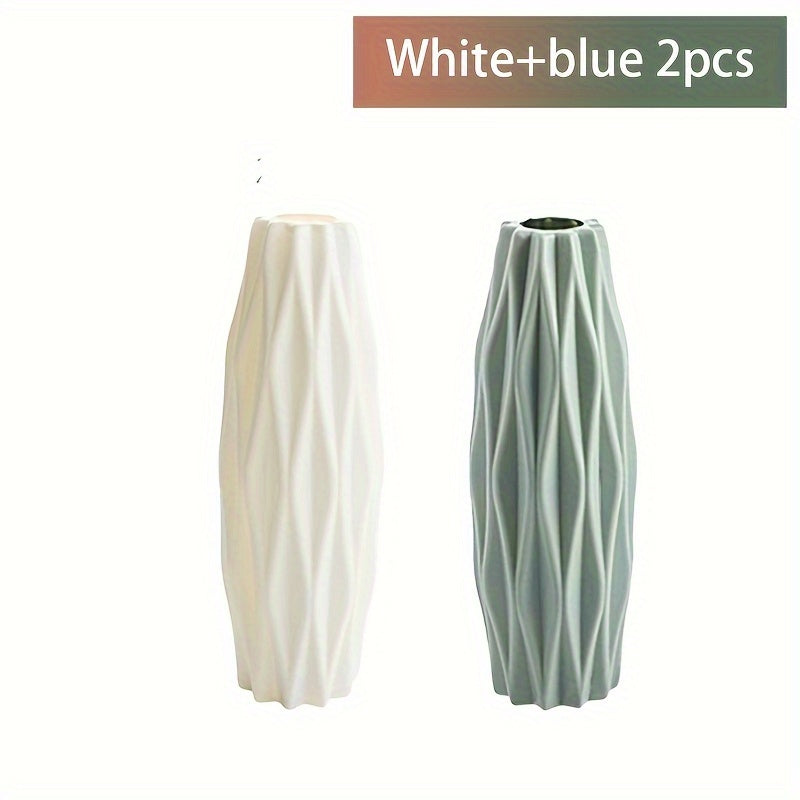 Conjunto de várias peças de vasos de plástico nórdicos, imitando vasos de cerâmica, adequados para decoração de sala de estar e mesa de jantar em casa, decoração de Dia de São Patrício e Páscoa, decoração de sala de beleza, decoração de casa de primavera