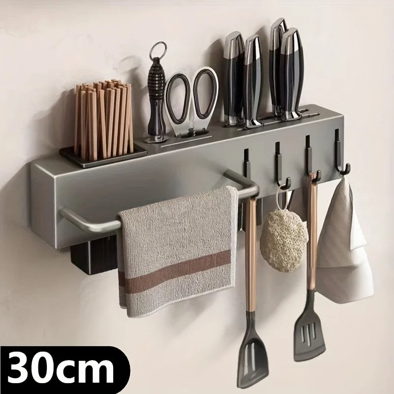 Suporte de Parede para Utensílios de Cozinha em Aço Carbono