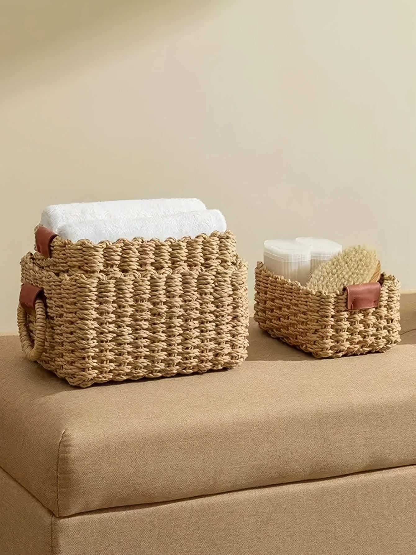 Conjunto de Cestos Organizadores em Fibra Natural