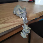 Conjunto de 3 peças de decoração encantadora de elefante pendurado - Artesanato em resina para decoração de casa e quarto