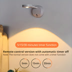 Luz de Parede LED com Sensor de Movimento, Recarregável por USB, Inclui Controlo Remoto, Brilho Ajustável, Três Temperaturas de Cor e Função de Temporizador. Adequada para Galerias, Escadas, Corredores, Salas de Estar e Vitrines.