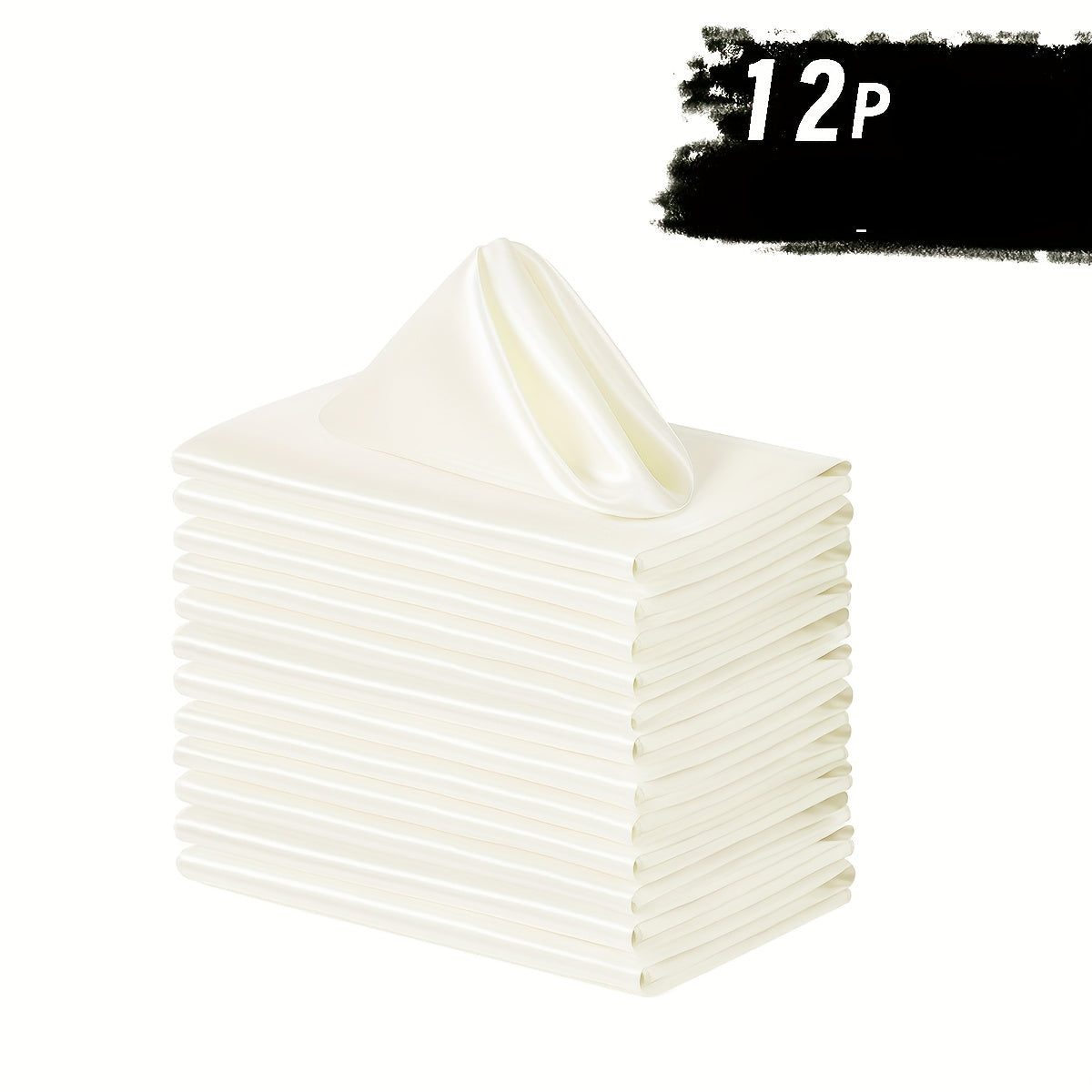 6/12 Peças de Guardanapos de Cetim Macio, Guardanapos Simples e Elegantes - Perfeitos para Casamentos, Chá de Panela, Festas e Decorações de Restaurantes