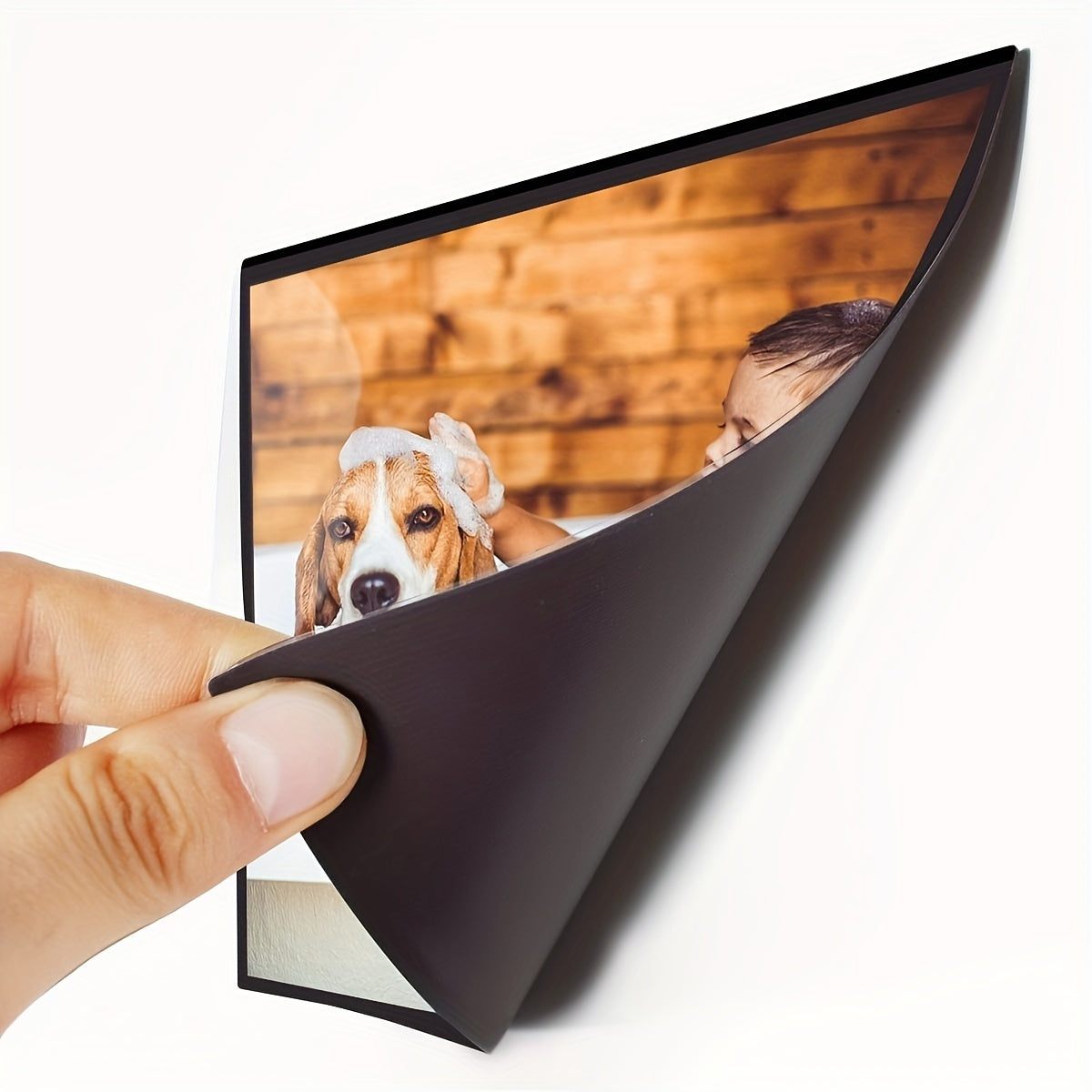 Conjunto De 6 Peças, Moldura Magnética Para Fotos, Moldura Para Fotos De 10,16x15,24 Cm, Mangas Magnéticas Reutilizáveis Para Fotos De Geladeira, Moldura Magnética Para Fotos Preta