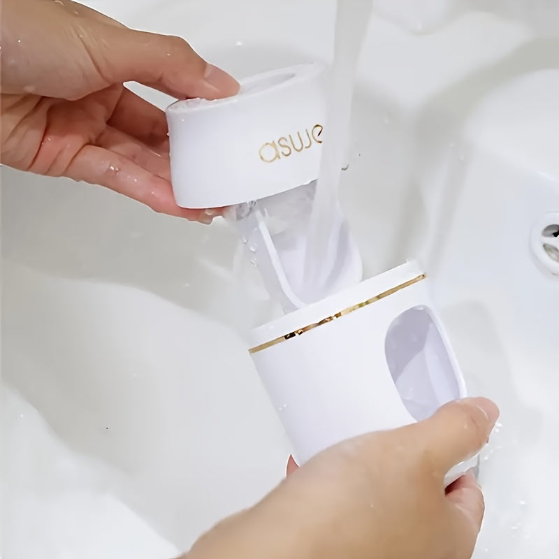 Conjunto de Dispensador de Pasta de Dentes e Suporte para Escovas de Dentes de Parede para Uso Doméstico, Projetado para Crianças, com um Design de Sucção Manual Bonito