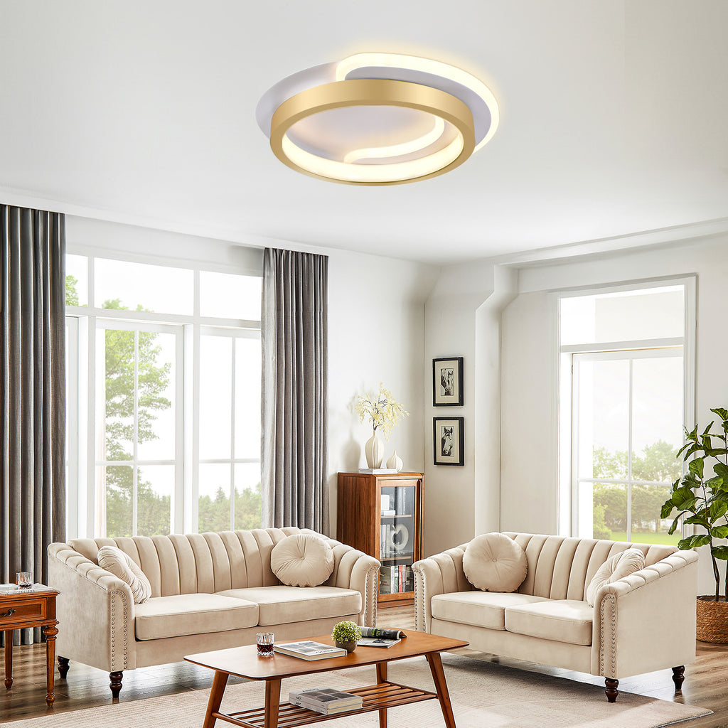 Ceiling Lamp, Modern Adjustable 23W Plafon Light, Strong And Economical Bivolt 110-265V Bedroom Lamp, Modern Lighting for Living Room, Bedroom, And Kitchen, 3 in 1, Golden Color