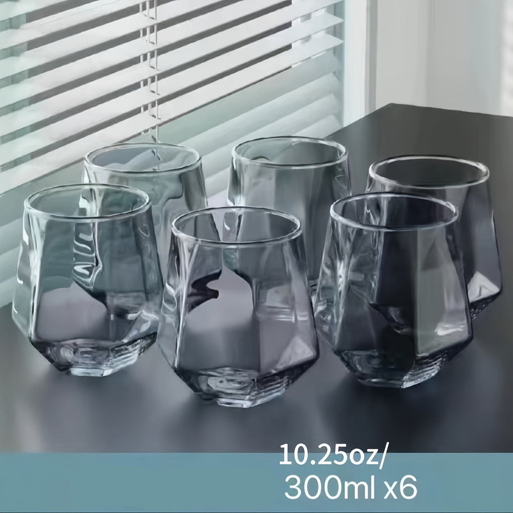 6 Peças de Copos de Vidro - Transparentes e Resistentes para Cerveja, Suco, Chá, Leite e Água - Ideais para Casa, Festas e Mesa de Jantar - Vidraria