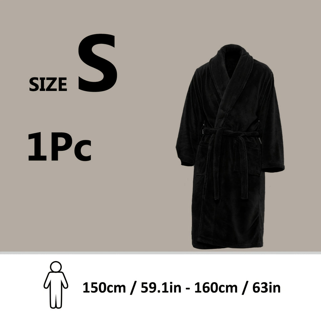 Roupão Unissex de Fleece Coral Extra Quente para Homens e Mulheres, Roupões Adultos para Banheiro, Toalha de Banho, Roupão com Gola Xale, Presente de Dia dos Namorados para Casais