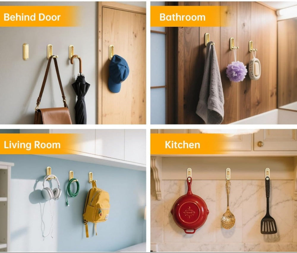 Conjunto de 2 Ganchos Dobráveis para Casacos | Ganchos de Parede Resistentes, Simples e Modernos, Ganchos de Parede Robustos em Alumínio, Adequados para Pendurar Casacos, Bolsas e Toalhas | Design Dobrável que Poupa Espaço, Ideal para Casas de Banho, Cozinhas, Hall de Entrada e Roupeiros