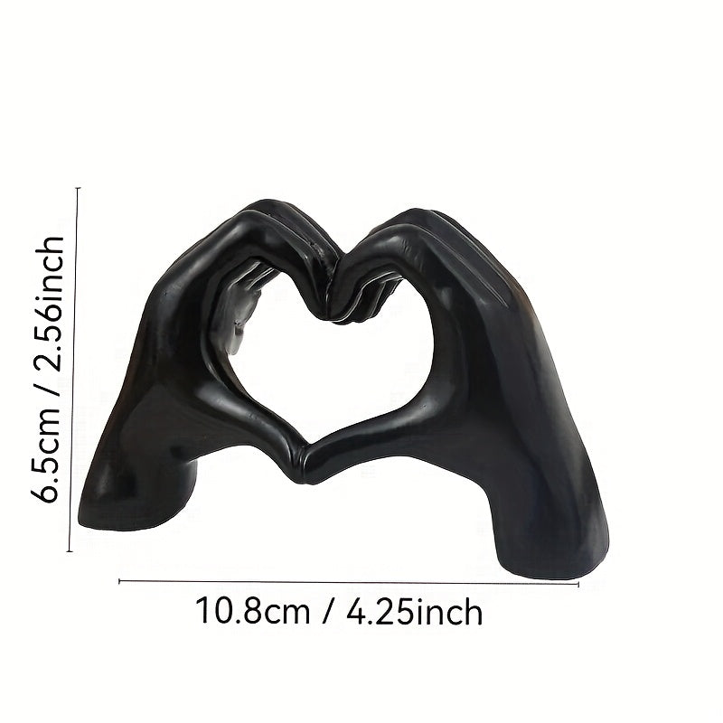 1 Estátua de Resina em Formato de Coração Artesanal e Exclusiva - Um Símbolo Moderno de Amor, Design Único em Formato de Mão, Decoração Elegante para Casa, Belo Enfeite para Casamentos, Ideal para Decoração de Festas, Festas de Férias e Ornamento de Mesa