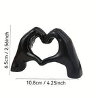 1 Estátua de Resina em Formato de Coração Artesanal e Exclusiva - Um Símbolo Moderno de Amor, Design Único em Formato de Mão, Decoração Elegante para Casa, Belo Enfeite para Casamentos, Ideal para Decoração de Festas, Festas de Férias e Ornamento de Mesa
