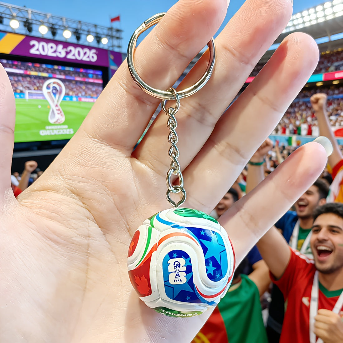 Gift for Her/Him 2pcs 'Keyring Packs' 2026 FIFAWorld Cup Keychain Pendant, World Cup Football, FIFA World Cup Trophy Keychain, Fan Merchandise, Exclusive Fan Cheering Decoration, World Cup Small Hanging Charms, Fan Event Small Gifts