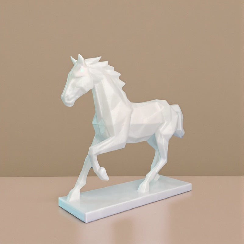 Elegante Estatueta de Cavalo em Cerâmica Branca Nórdica, uma Escultura de Cavalo Estilosa Ideal para Decorar a Sua Mesa de Sala de Estar, Escritório Doméstico Moderno ou Estante. Uma Ideia de Presente Perfeita para Inaugurações de Casas ou Casamentos