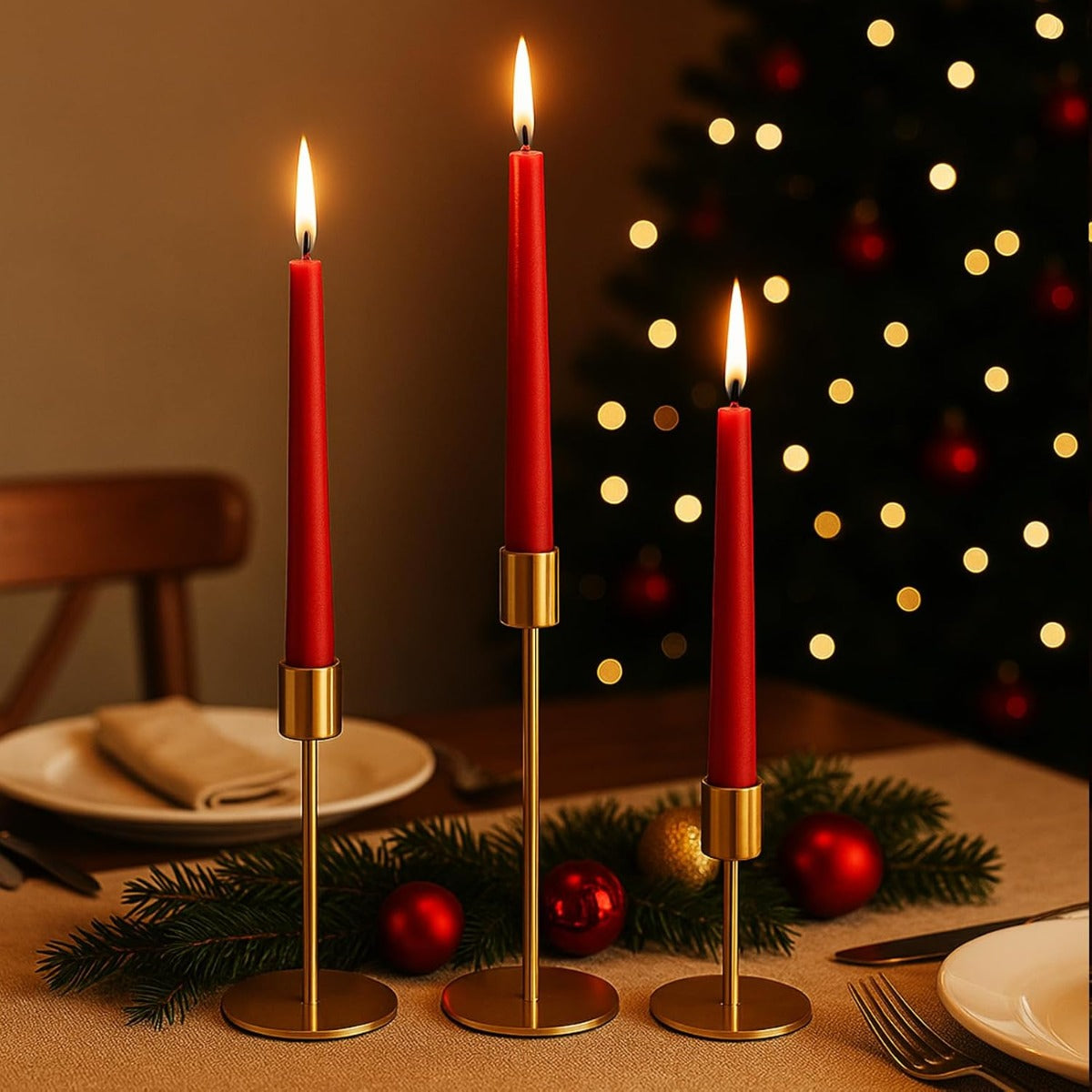 3 Peças Suportes para Velas Cônicas Castiçais Decoração de Casamento e Natal Adequados para Centro de Mesa Decorações de Feriado e Casamento