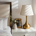 Lâmpada de Mesa Dourada Industrial Moderna | Iluminação Decorativa Minimalista com Alimentação por USB e Acabamento em Metal Polido para Quarto, Escritório, Sala de Estar & Decoração de Casa