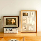 1 peça Moldura Flutuante 8,5x11, 8x10, 6x8, Moldura de Vidro Dupla Camada, Moldura de Madeira, Exibe Fotos de até 21,59x27,94 cm em Qualquer Tamanho, Montável na Parede ou de Apoio de Mesa, Madeira Natural