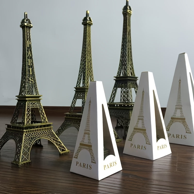 Figura de Metal da Torre Eiffel de Paris 1pc - Modelo Arquitetônico em Miniatura Turquesa com Detalhes Intrincados e Ferroaria Detalhada, Arte Decorativa para Prateleira, Lembrança de Viagem & Presente de Férias, Decoração Elegante para Casa | Embalagem Sofisticada, Decoração da Torre Eiffel
