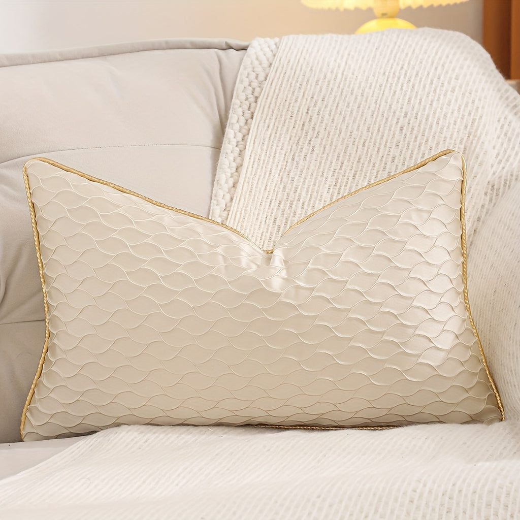 1 Peça de Fronha Decorativa Jacquard Dourada, Decoração Falsa para Sala de Estar