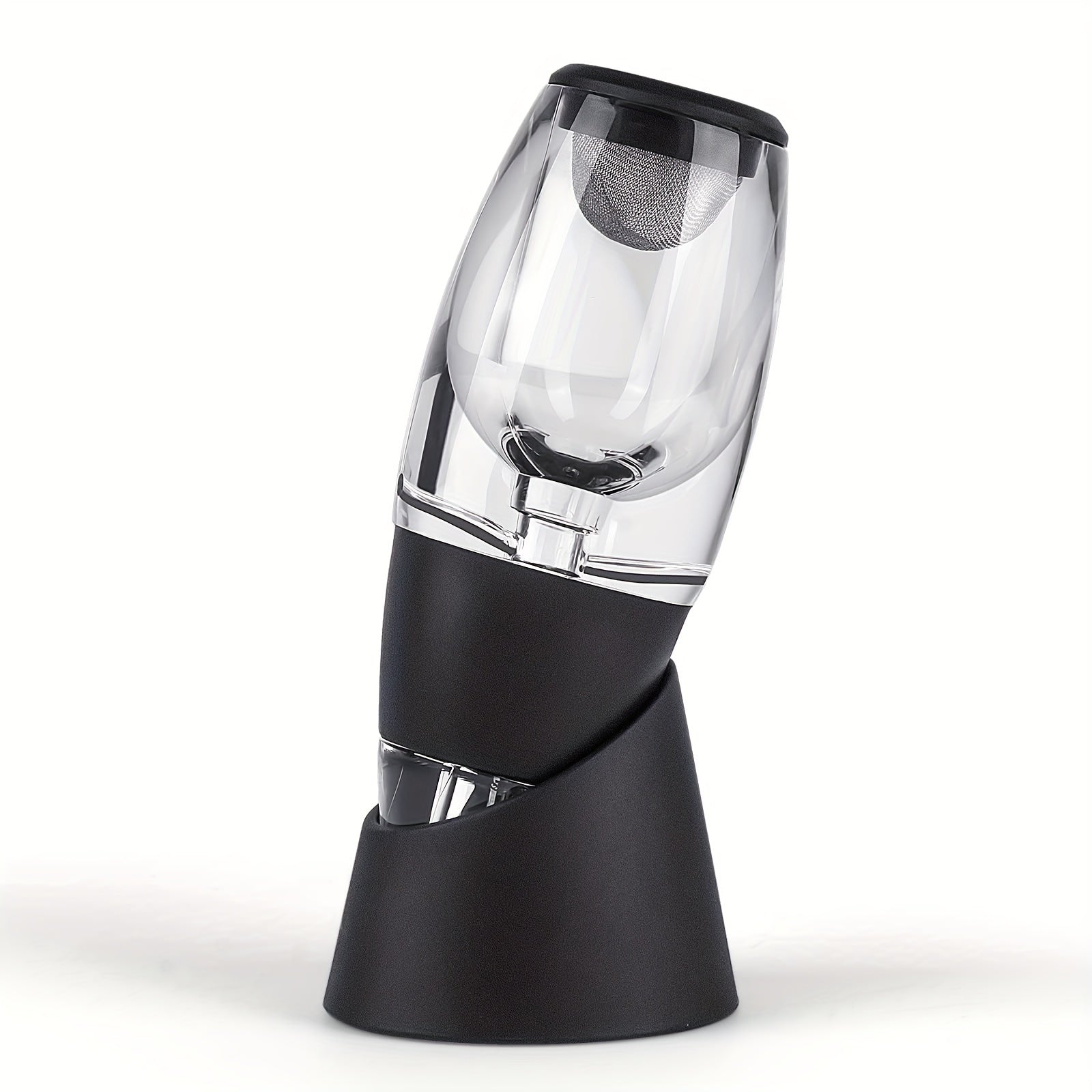 Conjunto Elegante de Aerador e Decantador de Vinho com Bico de Derramamento - Realça o Sabor, Ideal para Vinho Tinto e Branco - Acrílico Preto Elegante com Acabamento Metálico Polido - Presente Perfeito para Amantes de Vinho para Natal, Halloween, Ação de Graças e Casamentos