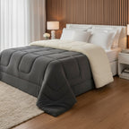 Sherpa Comforter and Duvet Set, Queen Size, Thick, Assorted Colors