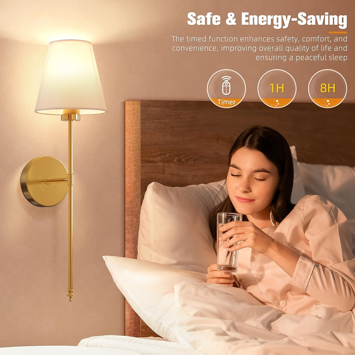 2 Conjuntos de Luzes de Parede a Pilhas, Conjunto de 2, Luzes de Parede Recarregáveis Douradas com Lâmpadas Magnéticas Removíveis e de Controlo Remoto, Cores RGB e 3 Temperaturas de Cor, Luzes de Parede Sem Fios Reguláveis para Quarto