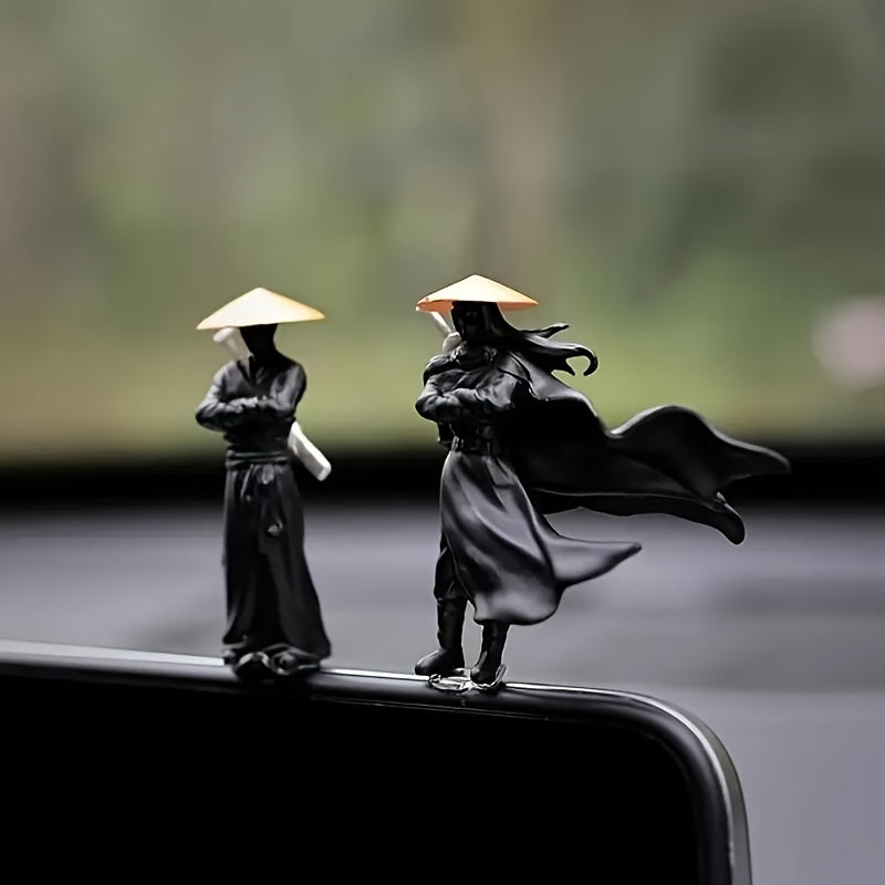 1/2/3pcs Mini Ancient Samurai & Warrior Statues - Miniature Figurines Suitable for Car Dashboard Decor, Aquarium Landscapes, Bonsai Displays, Samurai Micro Scenes - Historical Tabletop Collectibles