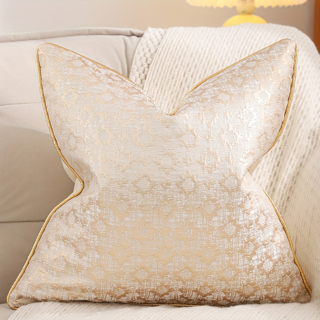 1 Peça de Fronha Decorativa Jacquard Dourada, Decoração Falsa para Sala de Estar