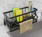 1 Conjunto de Pano de Louça de Plástico Versátil e Suporte de Esponja - Compacto, Robusto, Fácil de Limpar, Projetado para Montar em Torneiras - Ideal para Organizar e Armazenar em Cozinhas e Casas de Banho