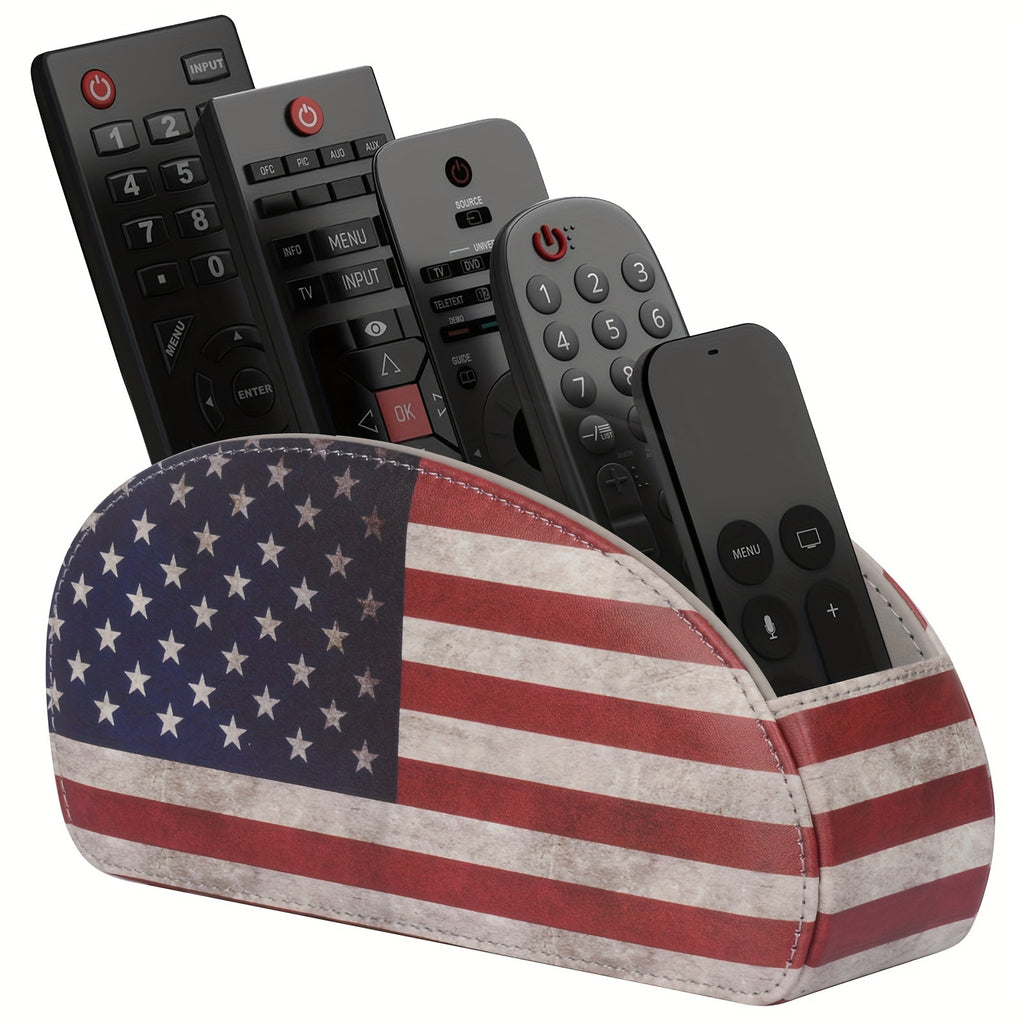 Porta-Controle Remoto em Couro Sintético com 5 Divisórias