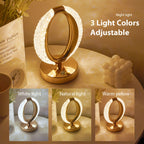 Candeeiro de Mesa Nórdico Moderno Minimalista Criativo Romântico de Cristal com Carregamento, Interruptor Tátil, Regulação Contínua de Três Cores, Adequado para Decoração de Casa de Quarto e Sala de Estar